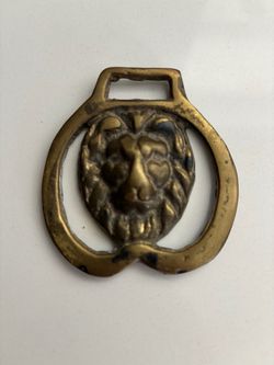 Antique Brass Horse Brass Lion Head