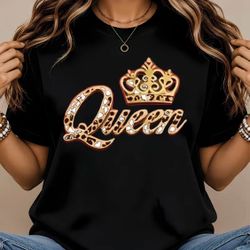 Black/ White/ Gray Queen Crown Graphic T-Shirt