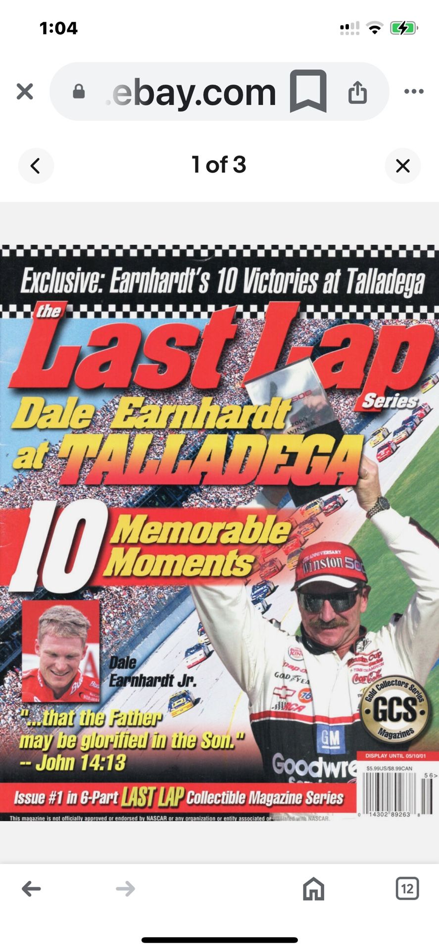 Dale Earnhardt at Talladega Last Lap Collectible Magazine