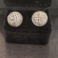 John Hardy Silver&Gold Dot Collection Earrings