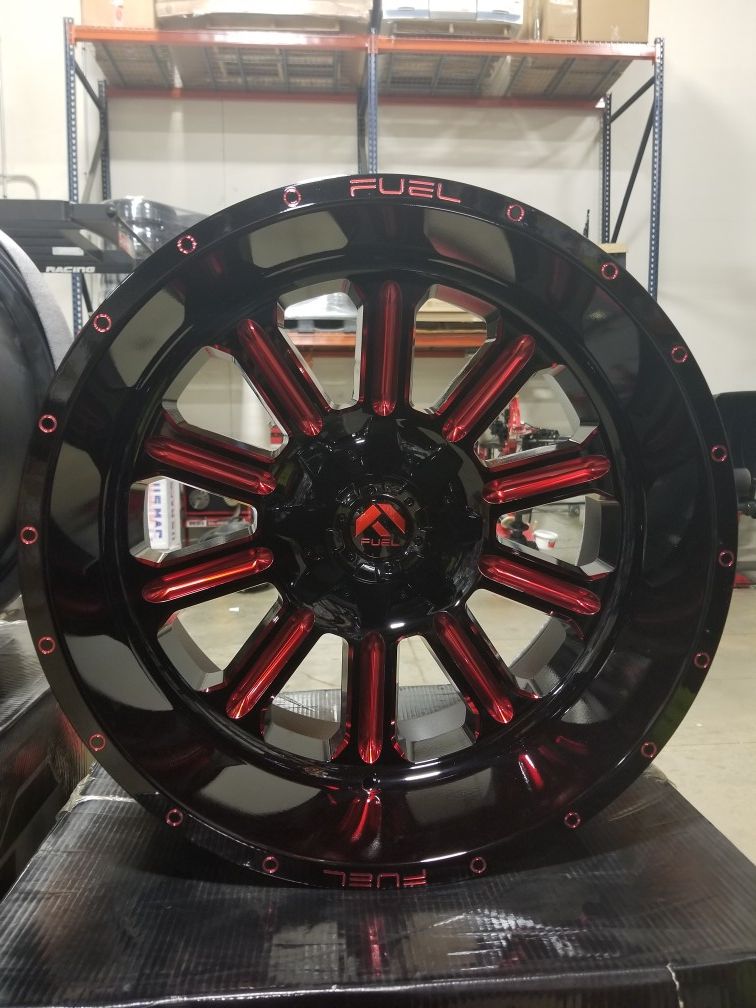 22x12 Fuel Hardline Red 8x170 Wheels for Ford F250/f350 for Sale in