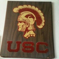 Rare Vintage USC  Southern California Trojans wood plaque 16x19 Inches 