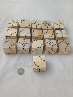 Qty 16 INSECT ANT THEMED WOODEN PUZZLE SQUARES