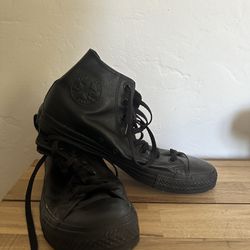 Leather Converse - All Black