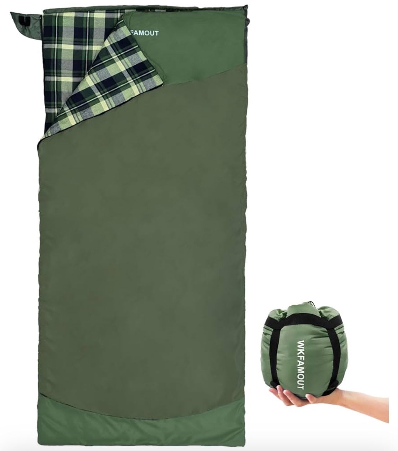 Sleeping Bag-Wkfamout- flannel three seasons