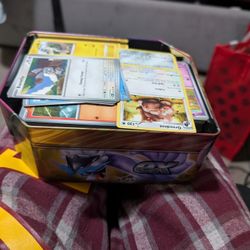 Big Tin, Full Of Common And Uncommon Pokemon Cards