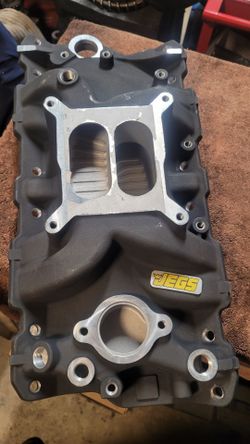 New Jegs SBC intake manifold powder coated black
