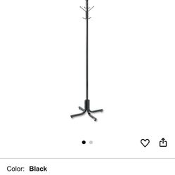 SAFCO coat rack tree 4 double hooks black. Very sturdy