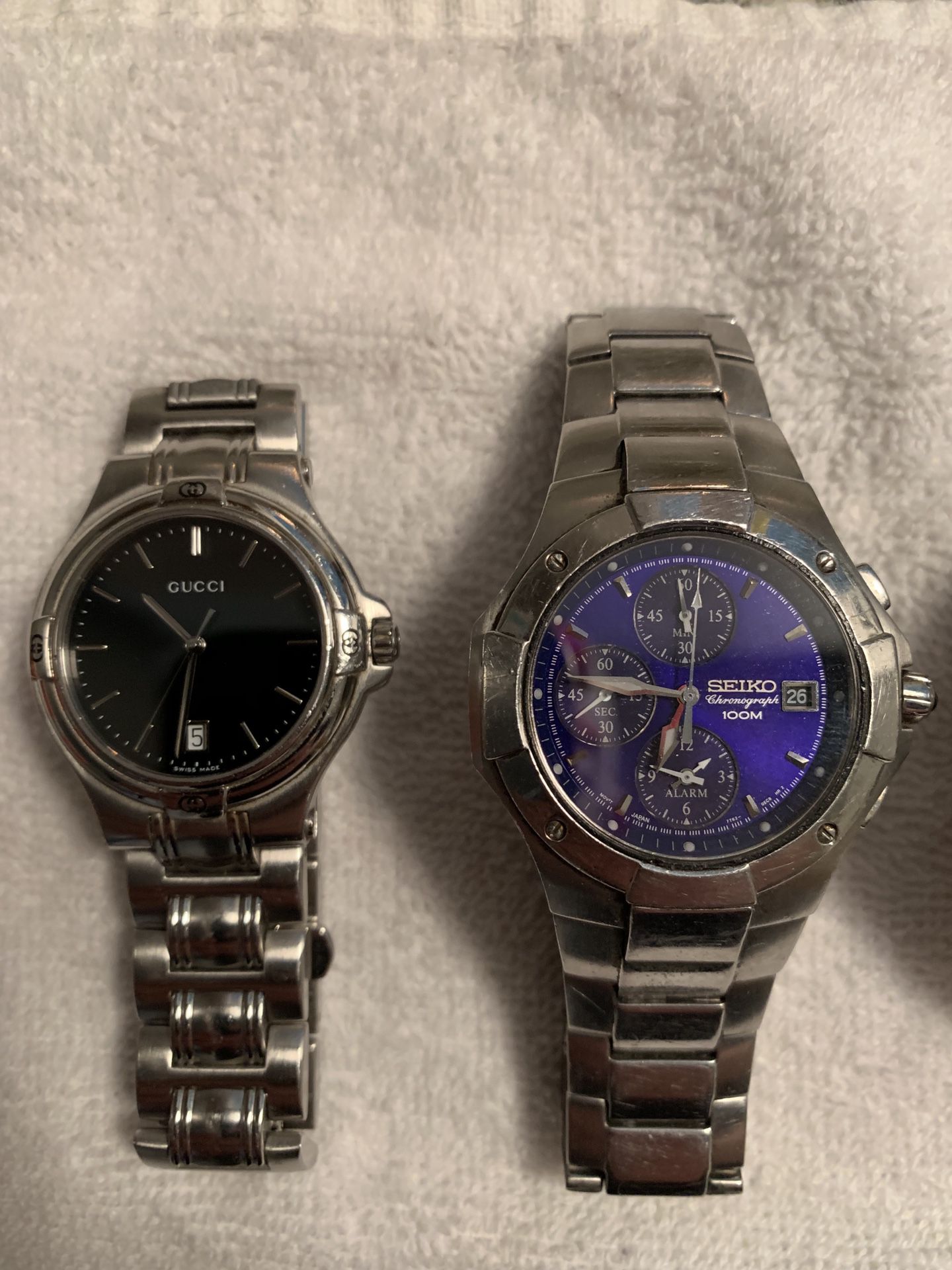 Seiko, Gucci, Fossil, Fossil Ohio State and Mercedes Benz watches