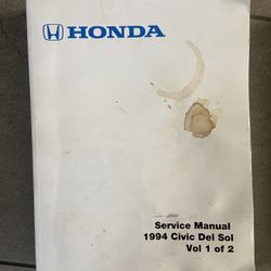 Honda Del Sol Repair/Shop Manuals