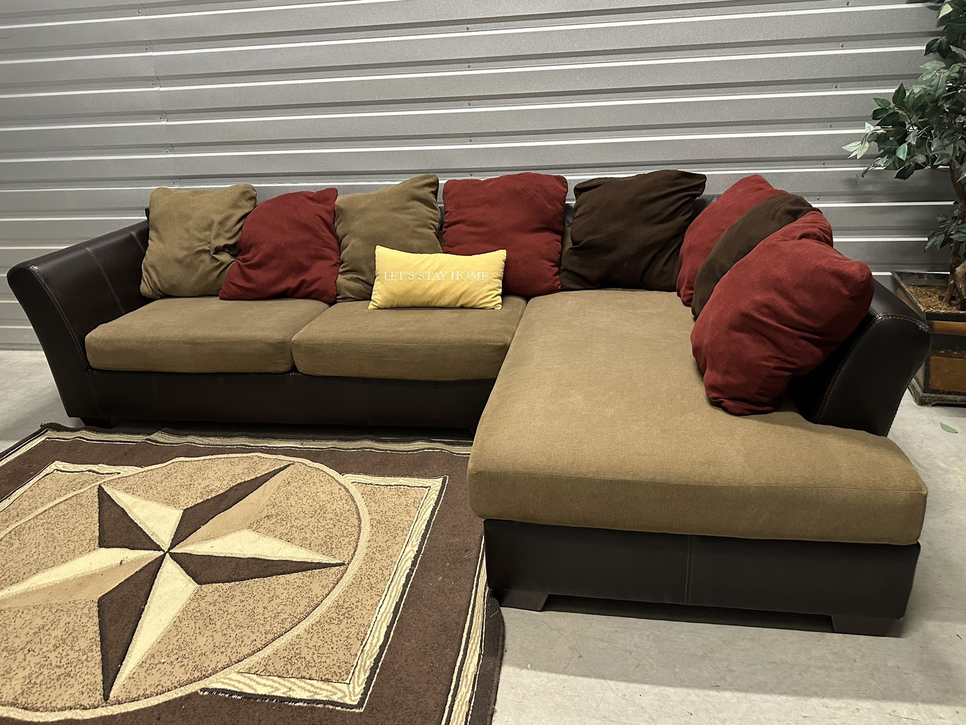 🔥2-PC Brown Ashley Furniture Sectinal Sofa🛋️ Free Delivery