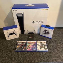 Brand New Disc Version Console + 3 Games & extra White Controller Bundle 