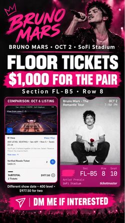Bruno mars floor seats