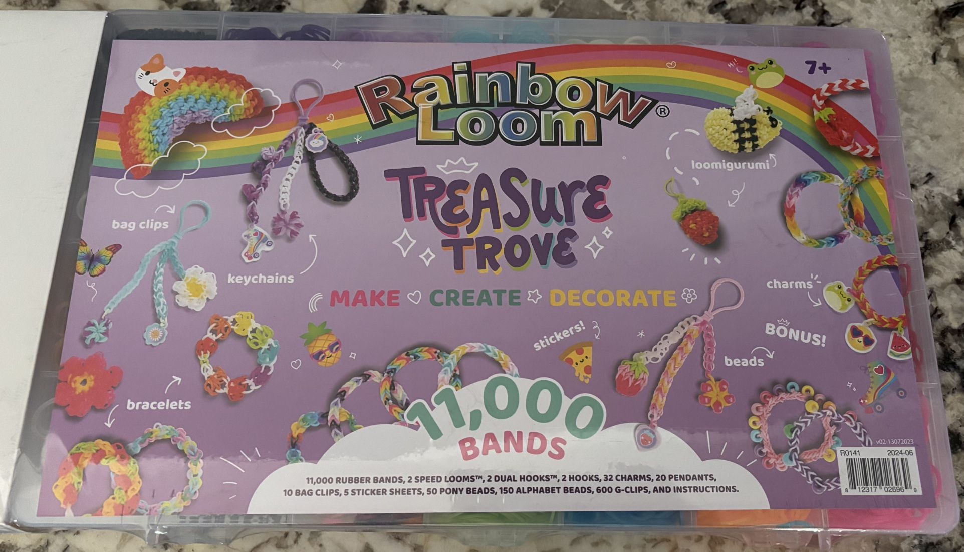 New Sealed Rainbow Loom: Treasure Trove - DIY Rubber Band Bracelet Craft Kit with Case-Great Gift!