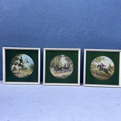 Set of 3 Vintage Equestrian Style Prints