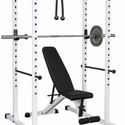 Full Home Gym Setup – Power Rack, Bench, Barbell, Plates & Dumbbells