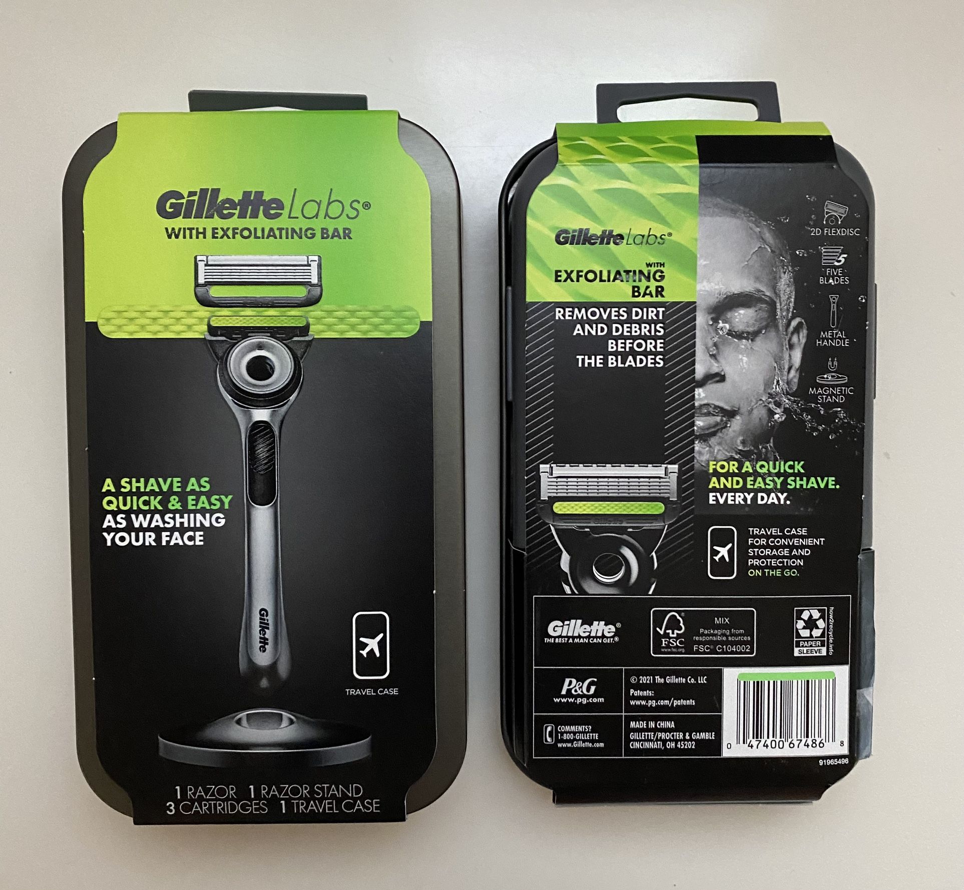 Gillette Labs premium 5 blade razor with travel case