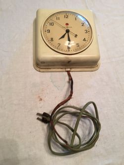 Antique collectible wall clock. . Long 6 1/2 inches width 6 inches 1/2