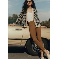 Anthropologie Women’s Size XS 0 The Essential Slim Tan Camel Skinny Leggings  Slack Pants Zipper Business Casual  