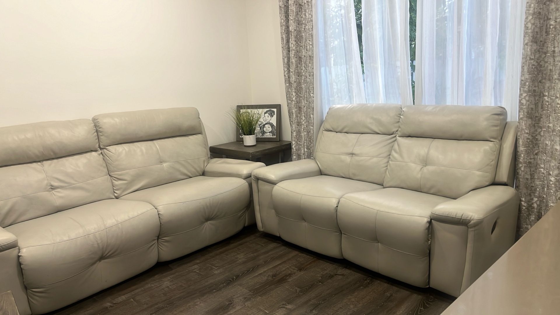 2 Cream Leather Couches