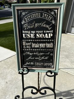 Bathroom Rules Wall Art