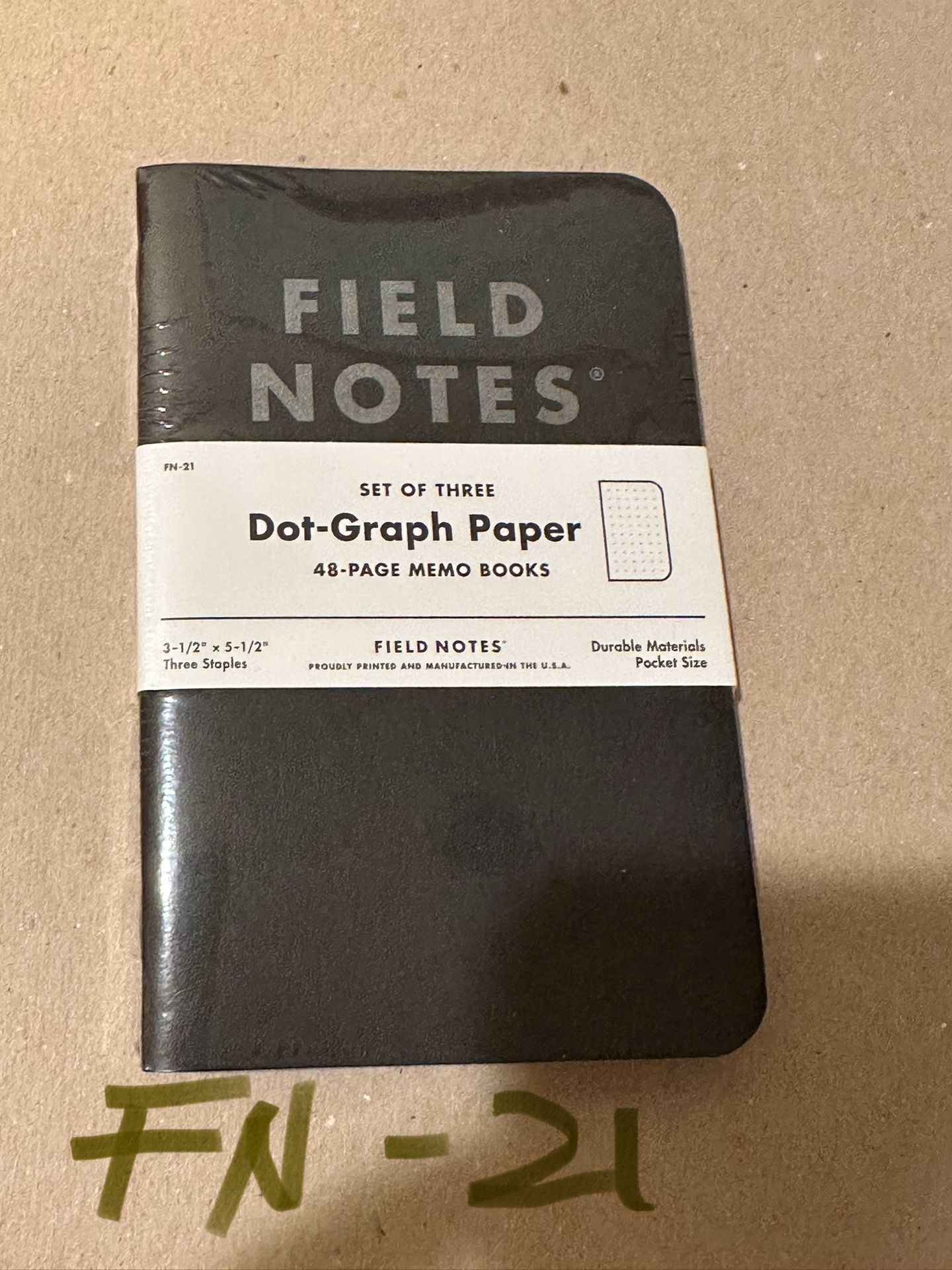 Field Notes Dot-Graph Memo Notebooks - FN-21 Pitch Black Edition SEALED 3-Pack 