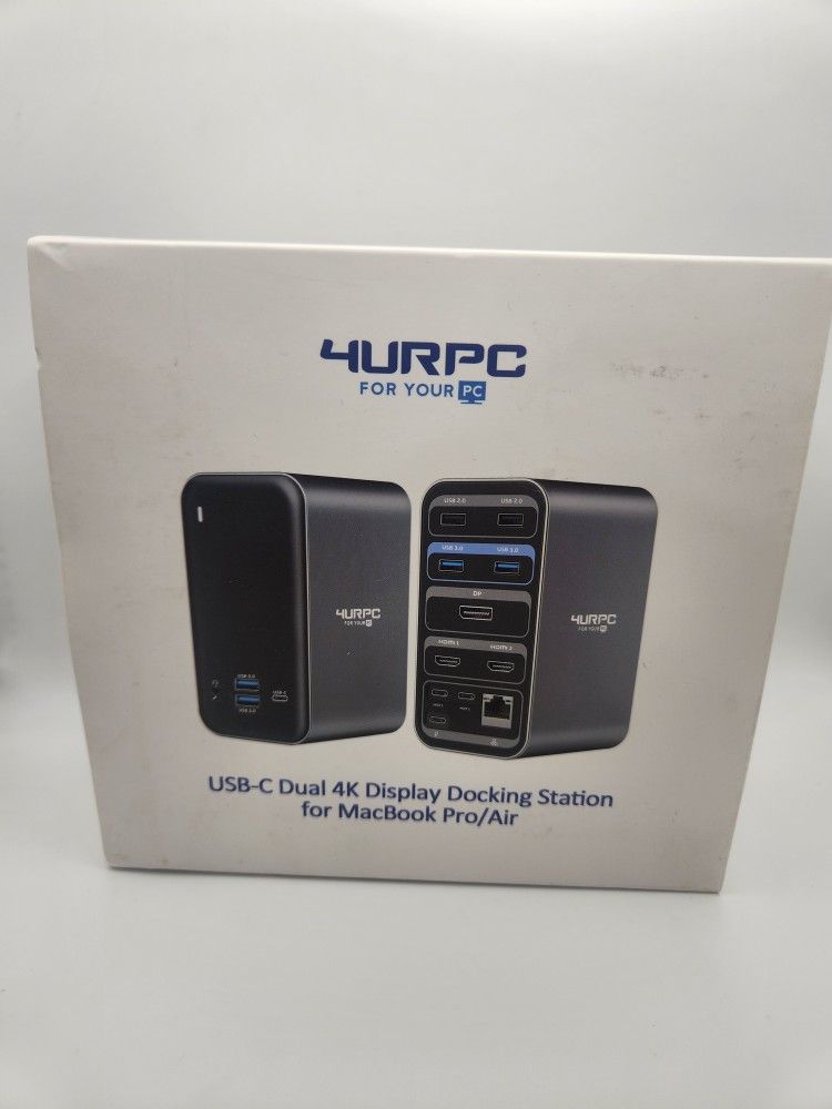 USB C Docking Station Dual Monitor for MacBook Pro, 15 in 2 USB C Laptop Docking