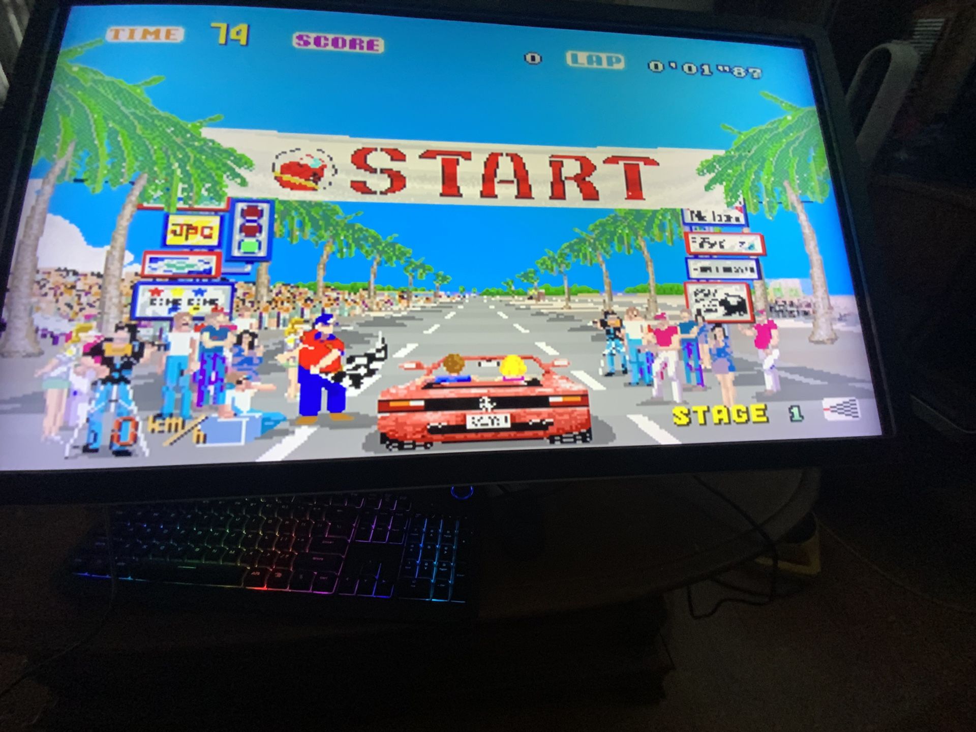 Arcade Desktop Outrun Defender Huge Countertop Arcade and is also a Touchscreen 42” Monitor