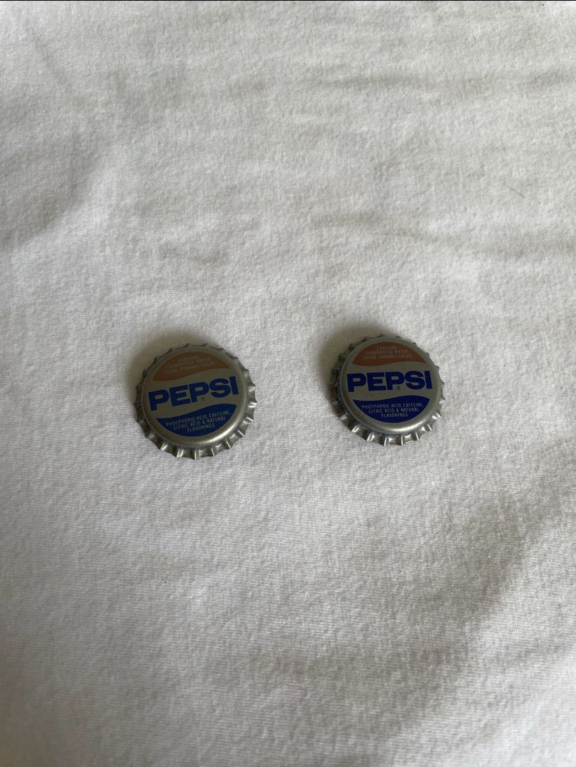Pair of 2 Vintage Pepsi Bottle Cap Magnets