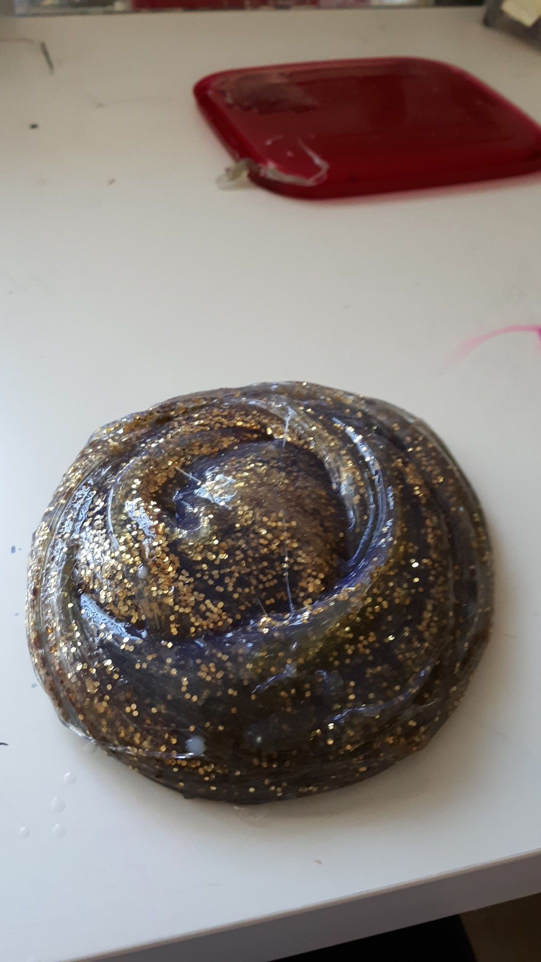 Clear glitter slime