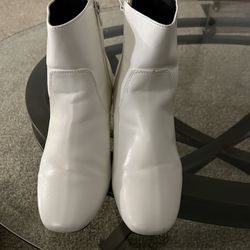 White Dress Boots Size 10