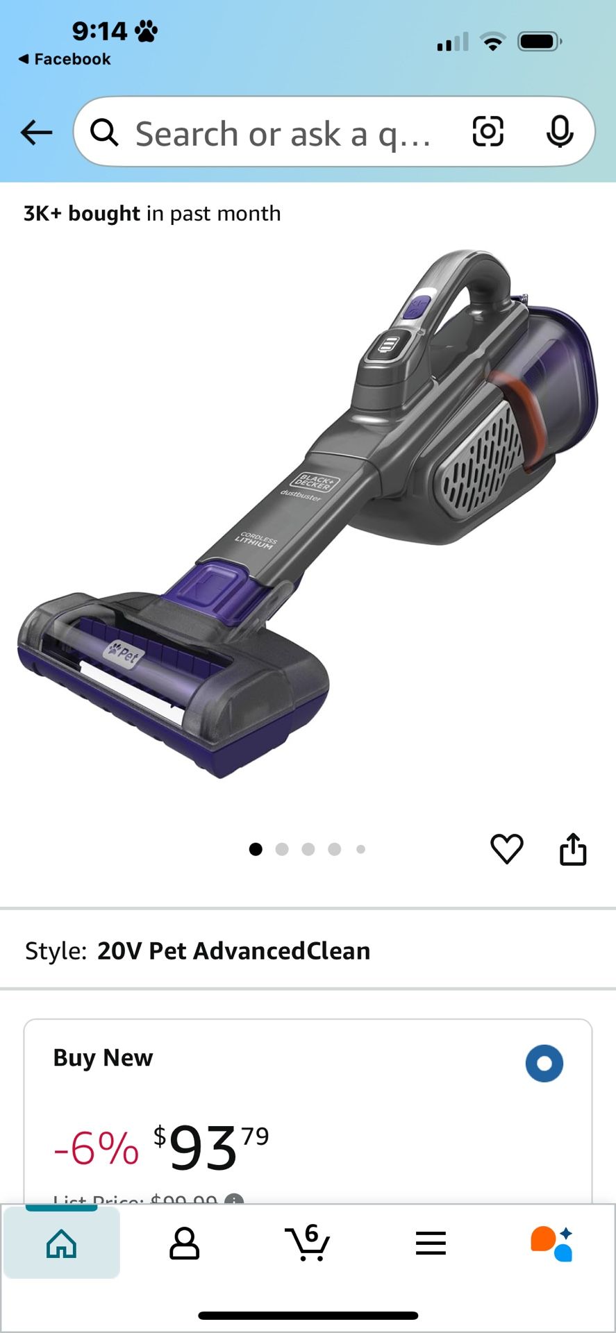 BLACK+DECKER dustbuster furbuster AdvancedClean+ Cordless Pet Handheld Vacuum, Home, Pet and Car