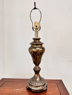 Vintage Brass and Metal Urn Lamp
