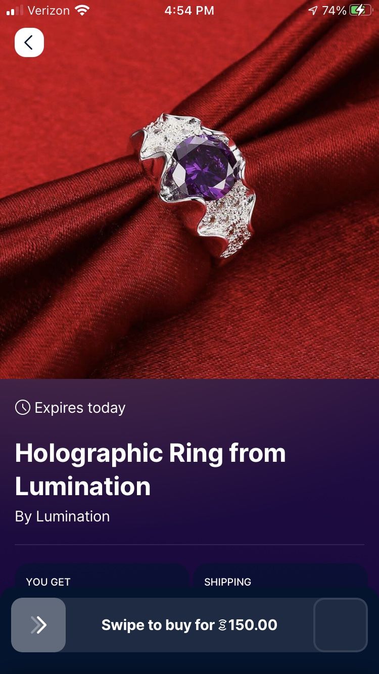 Holographic Ring by illumination size 8