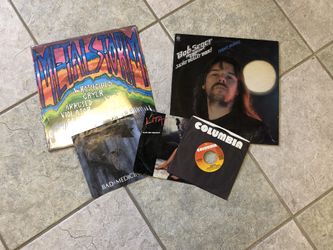 Five Various Rock Record Albums - titles are pictured
