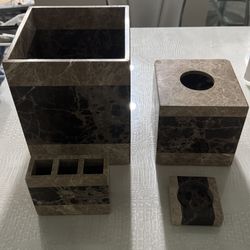 Bathroom Accessories Tan and brown Marble