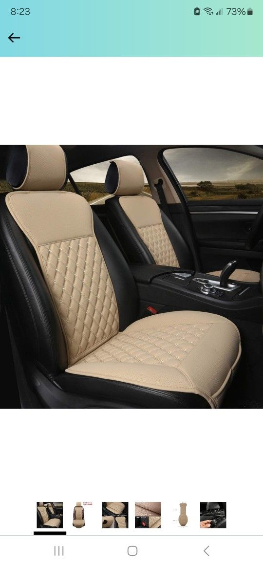 Luxury Beige Seat Covers (2) For Car Types Noted In Description 