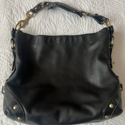Vintage Coach Pebbled Black leather Shoulder Bag