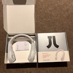JISULIFE Ventilador de cuello portátil, ventilador personal portátil con batería recargable, diseño de refrigeración de viaje sin aspas con viento pot