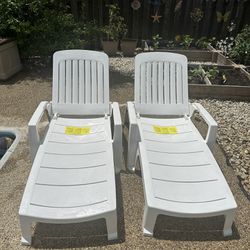 Outdoor Sturdy Chaise Lounge Set Of 2