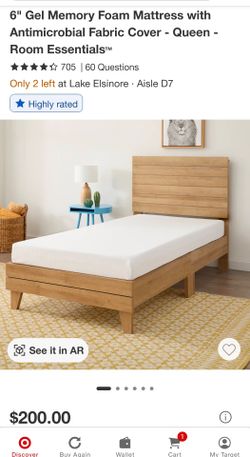 6" gel foam queen mattress