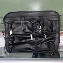 Laptop Bag - Black Leather Type Material 