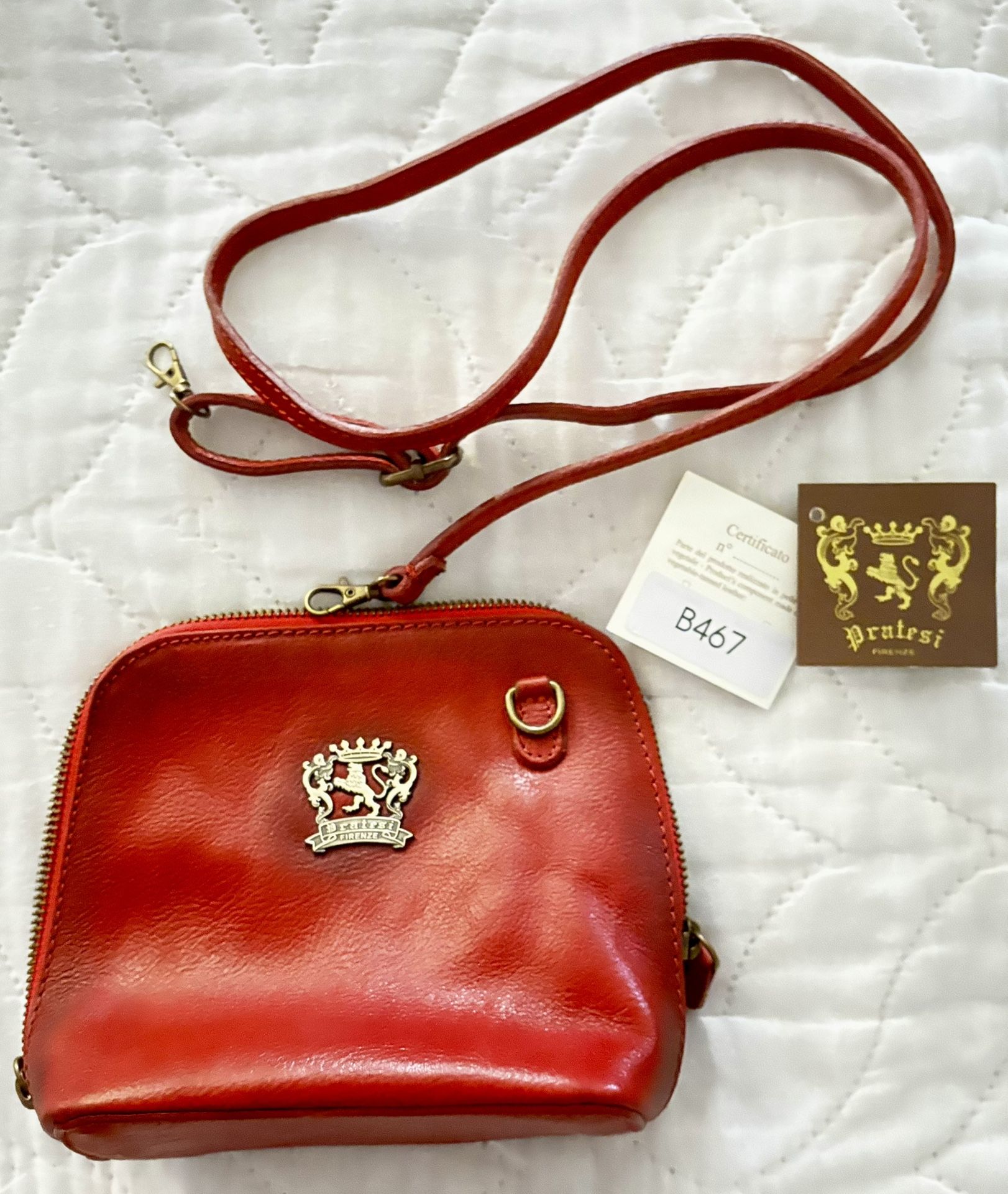 Pratesi leather crossbody purse