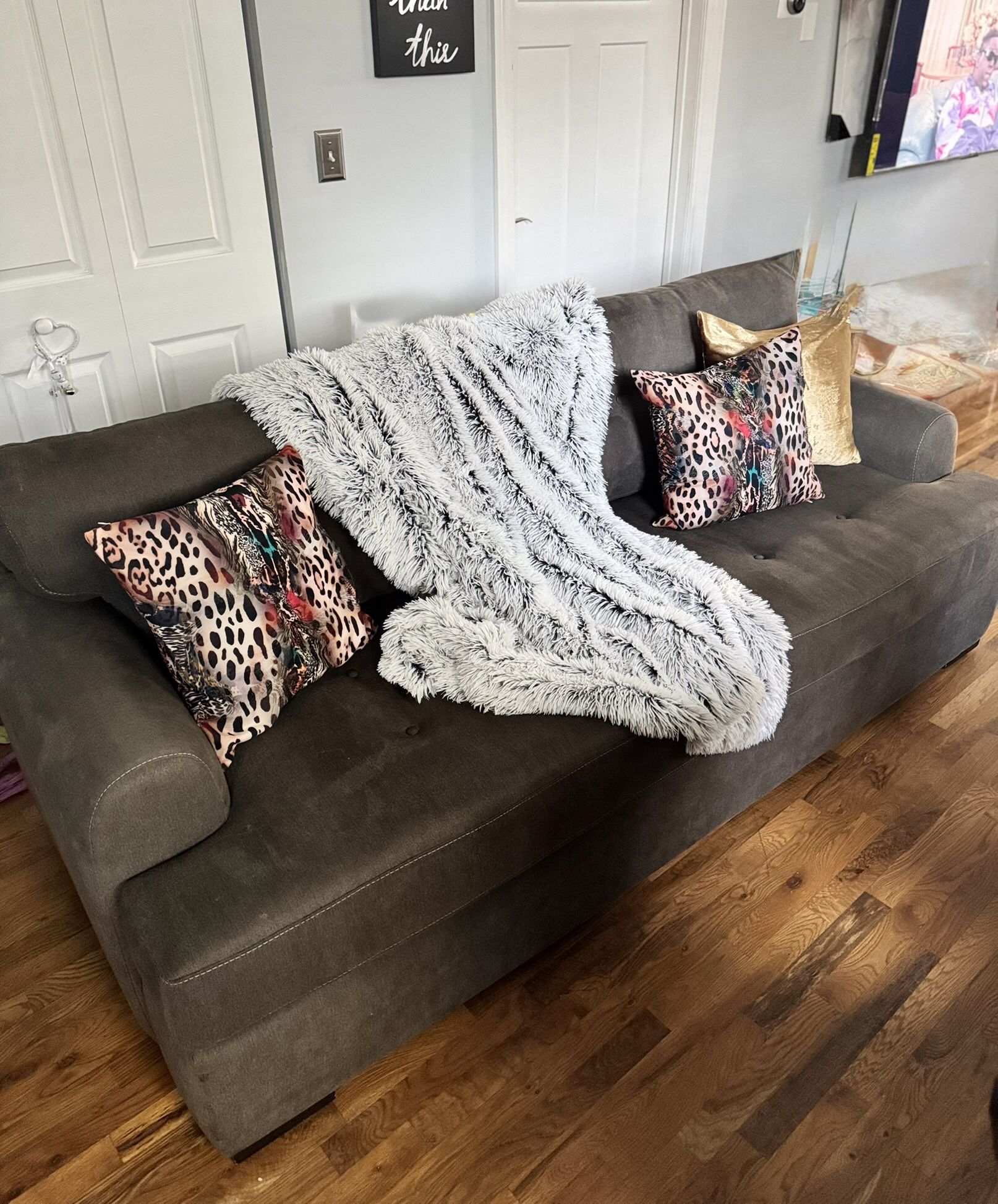 Gray Jonathan Louis Sofa Excellent Shape