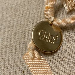 I am Chloe pink fabric bracelet with charm Chloe perfume one size fits most