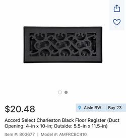 Black Floor duct opening