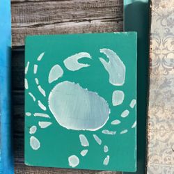 Crab Wooden Canvas Small