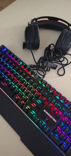 Black Monster Keyboard with head set/ Never been used