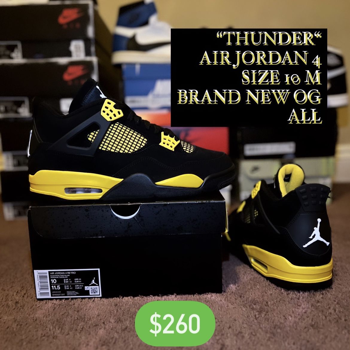 Jordan 4 Thunder Size (10 -13)