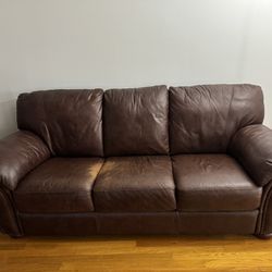 Leather Sofa Color:dark Crimson Color 